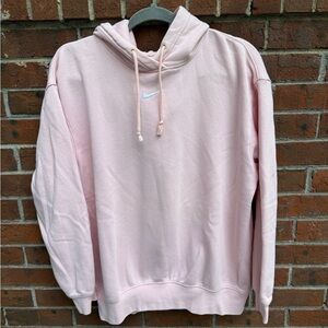 Nike Center Swoosh Oversized Pink Hoodie Sweatshirt Size XS